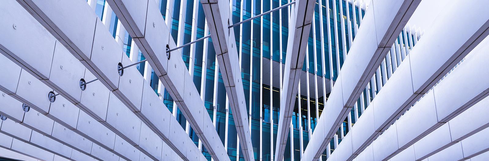 Modern roof of an office building in Lisbon